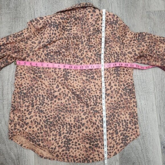 Aerie Leopard Print Button Down Pajama Long Sleeve Top Size M - Picture 11 of 11